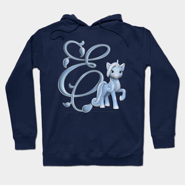 Monogram E Custom Unicorn Hoodie by AlondraHanley